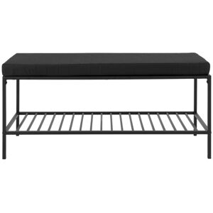 House Nordic Vita - Banc en tissu et métal avec étagère L100cm - Couleur - Noir