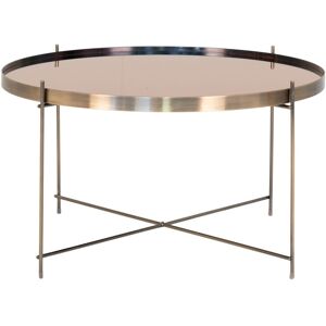 House Nordic Venezia - Table basse en verre et métal ø70xh40cm - Couleur - Laiton