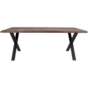 House Nordic Toulon - Table à manger en bois et métal 200x95cm - Couleur - Bois foncé / noir