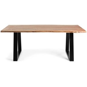 Kave Home Alaia - Table à manger en bois d'acacia et métal 180x90cm - Couleur - Bois clair