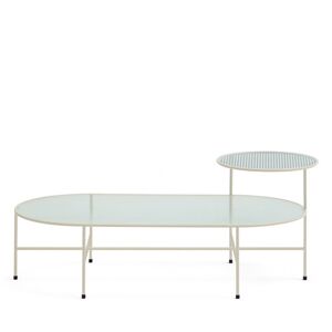 Teulat Nix - Table basse en verre strié et métal - Couleur - Blanc