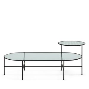 Teulat Nix - Table basse en verre strié et métal - Couleur - Noir