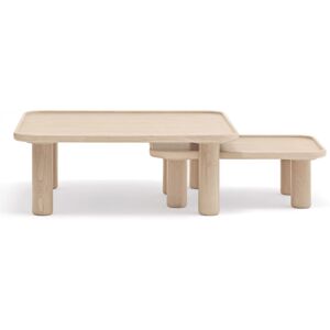 Teulat Nest - 2 tables basses gigognes carrées en bois - Couleur - Bois clair