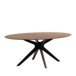 Kave Home Naanim - Table ovale en bois 180x110cm - Couleur - Bois foncé / noir
