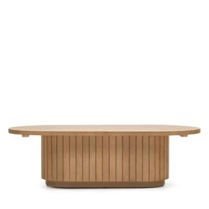 Kave Home Licia - Table basse ovale en bois massif de manguier 120x60cm - Couleur - Bois clair