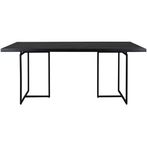 Dutchbone Class - Table à manger chevrons bois et métal 180x90cm - Couleur - Noir