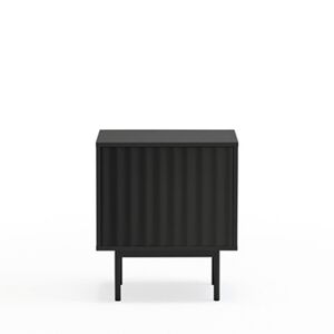 Teulat Sierra - Table de chevet 1 porte 2 tiroirs en bois - Couleur - Noir