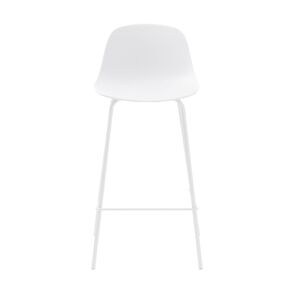 No name Hel - Lot de 2 chaises de bar en plastique et métal H67,5cm - Couleur - Blanc