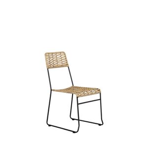 No name Eva - Lot de 2 chaises de jardin en métal et résine tressée - Couleur - Naturel