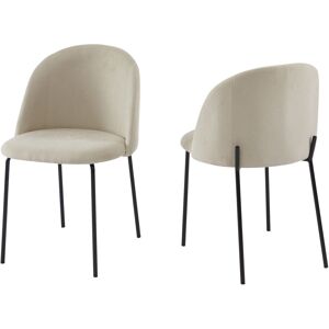 No name Slana - Lot de 2 chaises en velours - Couleur - Beige