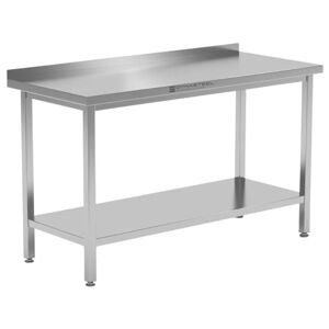 Dynasteel Table Inox avec Dosseret et Etagère - P 700 mm - L 1600 mm
