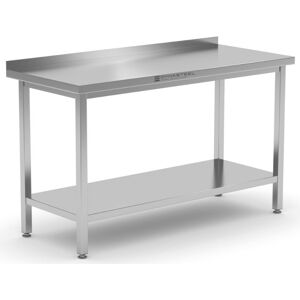 Dynasteel Table Inox avec Dosseret et Etagère - P 700 mm - L 1000 mm