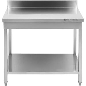 Dynasteel Table Inox avec Dosseret et Etagère - P 600 mm - L 1000 mm