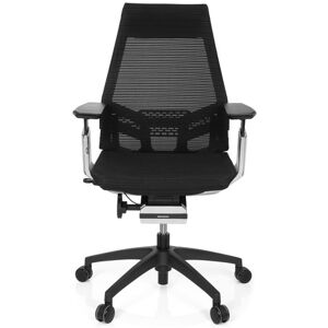 hjh OFFICE GENIDIA SMART BLACK CM tissu maille - Siège de bureau de qualité professionnelle noir / chrome