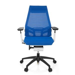 hjh OFFICE GENIDIA SMART WHITE tissu maille - Siège de bureau de qualité professionnelle bleu / blanc