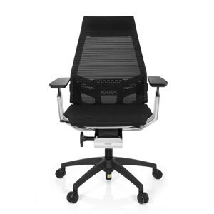 hjh OFFICE GENIDIA SMART WHITE CM tissu maille - Siège de bureau de qualité professionnelle noir / blanc / chrome