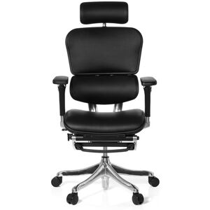 hjh OFFICE ERGOHUMAN PLUS LEGPRO cuir - Siège de bureau haut de gamme Noir