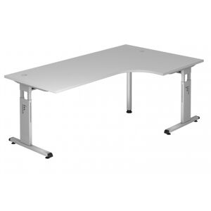 hjh OFFICE PRO MEGA 82 S - bois piétement C argent 200 x 120 Gris/Argent