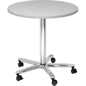 hjh OFFICE PRO BISTRO 80R C - Système de tables conférence Gris chrome Ø 80 - Publicité