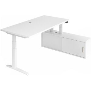 hjh OFFICE PRO XBHM 2C   200x100   réglable en hauteur électriquement - Blanc/Blanc