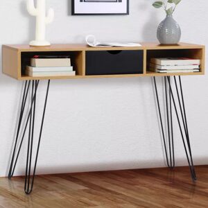 IDMarket Meuble console vintage bois et noir