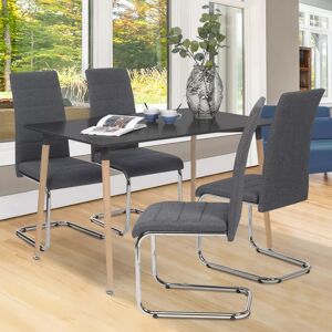 IDMarket Chaises design gris anthracite pour salle à manger