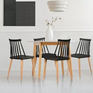 IDMarket Chaises à barreaux noires style scandinave