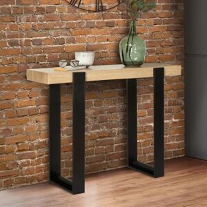 IDMarket Meuble console noir et bois 100 cm - Publicité