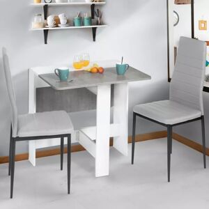 IDMarket Table pliante design blanche et grise