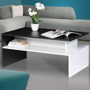 IDMarket Table basse noire et blanche moderne