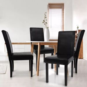 IDMarket Lot de 4 chaises noires design