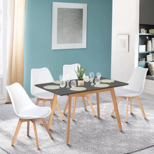 IDMarket Table extensible scandinave grise anthracite - Publicité