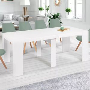 IDMarket Table console extensible blanche 10 personnes 235 cm