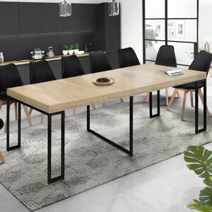 IDMarket Table console extensible TORONTO 14 personnes 300 cm design industriel