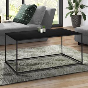 IDMarket Table basse métal noir mat 113 cm