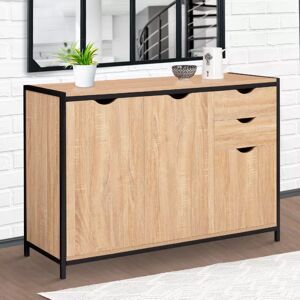 IDMarket Buffet style industriel bois et métal noir 110 cm - Publicité