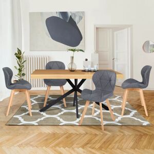 IDMarket Lot de 4 chaises en tissu gris foncé design pour salle à manger - Publicité