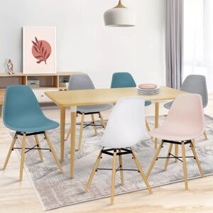 IDMarket Lot de 6 chaises scandinaves couleur pastel