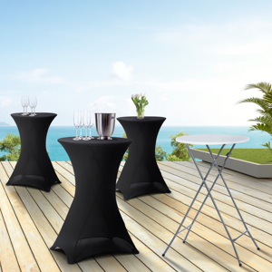 IDMarket Tables mange-debout pliantes avec housse noire - Publicité