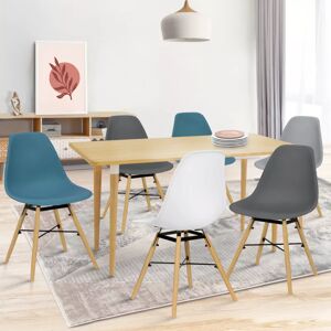 IDMarket Lot de 6 chaises style scandinave 4 couleurs