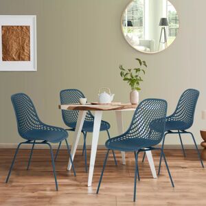 IDMarket Chaises de salle à manger modernes bleues