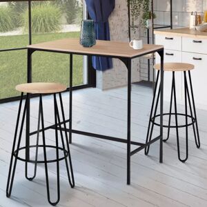 IDMarket Tabourets de bar industriel bois et métal