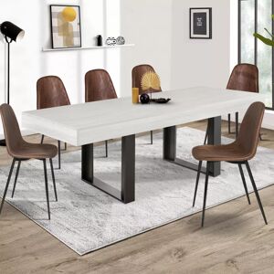 IDMarket Table à manger bois gris 225 cm