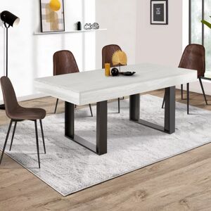 IDMarket Table à manger bois gris 160 cm