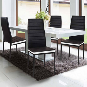 IDMarket Chaises de salle à manger noires avec bandeau blanc - Publicité