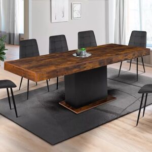 IDMarket Table à manger extensible bois effet vieilli et noir 6-10 personnes 160-200 cm - Publicité