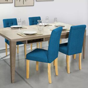 IDMarket Chaises style nordique capitonnées bleu canard