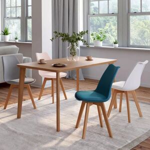 IDMarket Chaises scandinaves 4 couleurs : pastel rose, blanc, gris clair et bleu