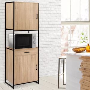 IDMarket Buffet de cuisine industriel bois et métal 60 cm