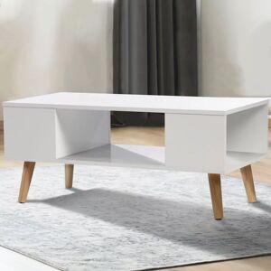 IDMarket Table basse blanc laqué